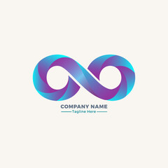 Stylish infinity logo with twisting gradient shapes for modern branding
