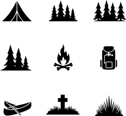 mountain nature, outdoors, adventure, journey, vector bundle