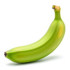 Green banana isolated on white background