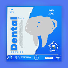 Dentist and dental care social media post template or Teeth cleaning editable Design