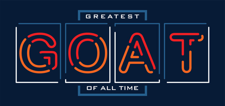 GOAT Greatest of All Time, typography tee shirt design. Motivation and inspirational quote. Clothing,t shirt, apparel and other uses Vector print, typography, poster.