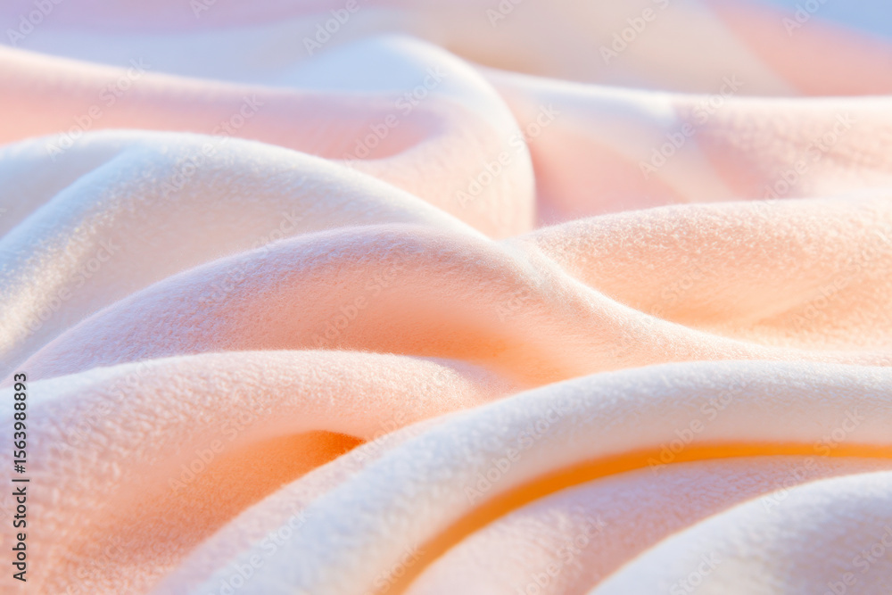 Poster layered cream fabric with warm illumination and wave pattern for textile design