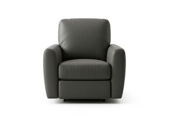 Gray leather armchair isolated on clean white background