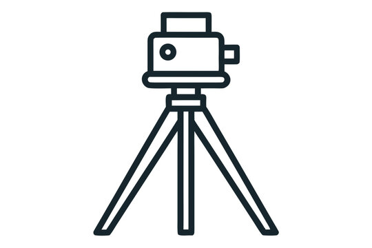 mono line icon portable tripod stand