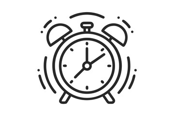 mono line vector icon alarm clock