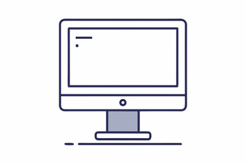 simple mono line icon desktop monitor screen