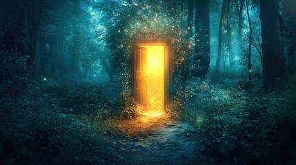 Mystical forest door