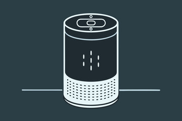 simple mono line icon voice assistant tech