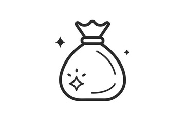 line icon of money bag finance symbol
