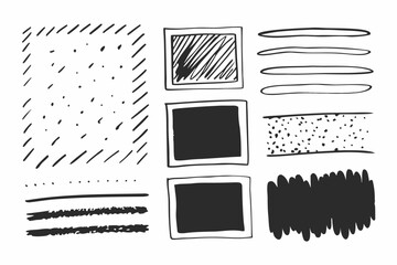 Obraz premium set of black and white grunge textures