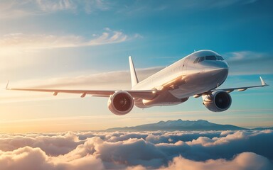 Obraz premium Airplane Flying Over Cloudscape