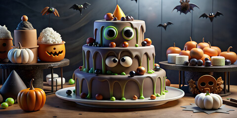 halloween pumpkin and ghost, Halloween cake , Halloween Theme , Halloween 