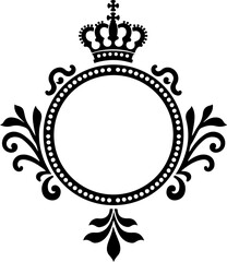 Royal Crown Frame with Laurel Wreath Ornament king vector 