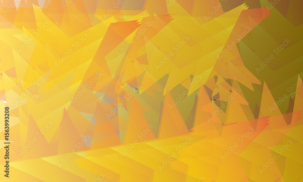 Poster abstract geometric background with overlapping translucent triangles in warm yellow and orange hues