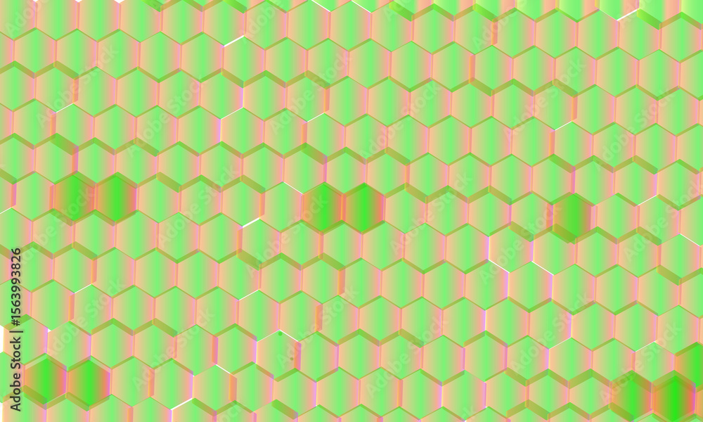 Poster abstract hexagonal pattern with gradient colors and subtle shading