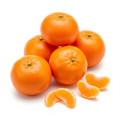 Mandarine isolated on white background with clipping path