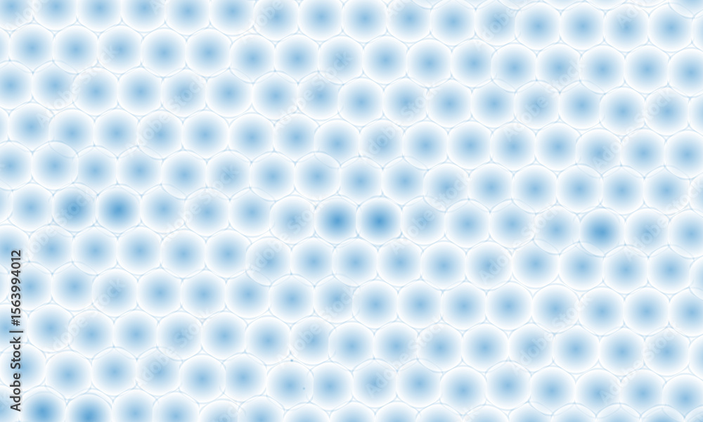 Poster abstract hexagonal pattern with soft blue and white gradient circles