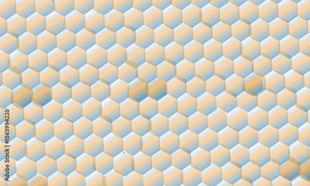 Poster geometric hexagonal pattern with subtle gradient lighting and shadows