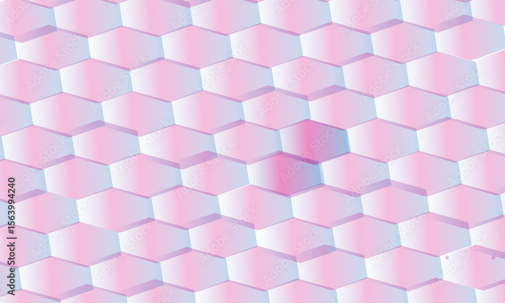 Poster soft gradient hexagonal pattern with subtle pink and blue hues