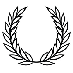 Laurel wreath. Championship laurel wreath silhouette vector illustration with timeless decorative leaves used for achievement symbols corporate awards and official seals. A simple laurel wreath.