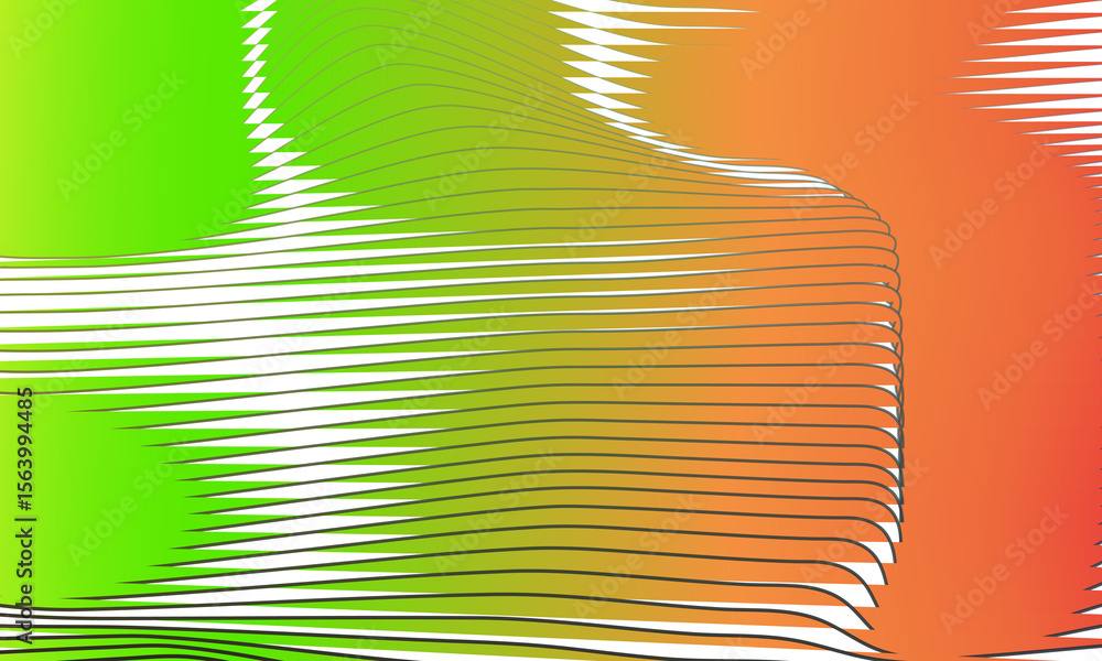 Poster abstract gradient waves with sharp edges and curved lines