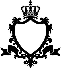 Royal Crown Frame with Laurel Wreath Ornament king vector 