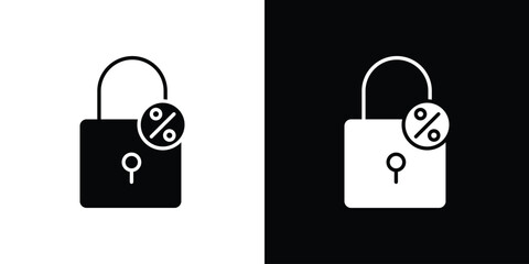 Fixed rate mortgage icon Vector Silhouette for graphic and web design collection