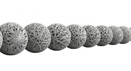 Stunning Intricate Collection of Decorative 3d Spheres Featuring Diverse Unique Patterns, Textures, and Artistic Designs, isolated on a transparent background