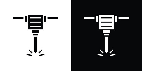 Hydraulic breaker icon Vector Silhouette for graphic and web design collection