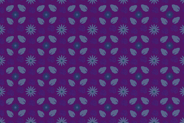 Seamless floral pattern on purple dark surface