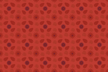 Seamless nice floral orange pattern background