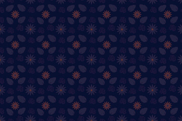 Seamless nice floral blue pattern background
