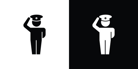 Salute icon Vector Silhouette for graphic and web design collection