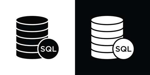 SQL icon Vector Silhouette for graphic and web design collection