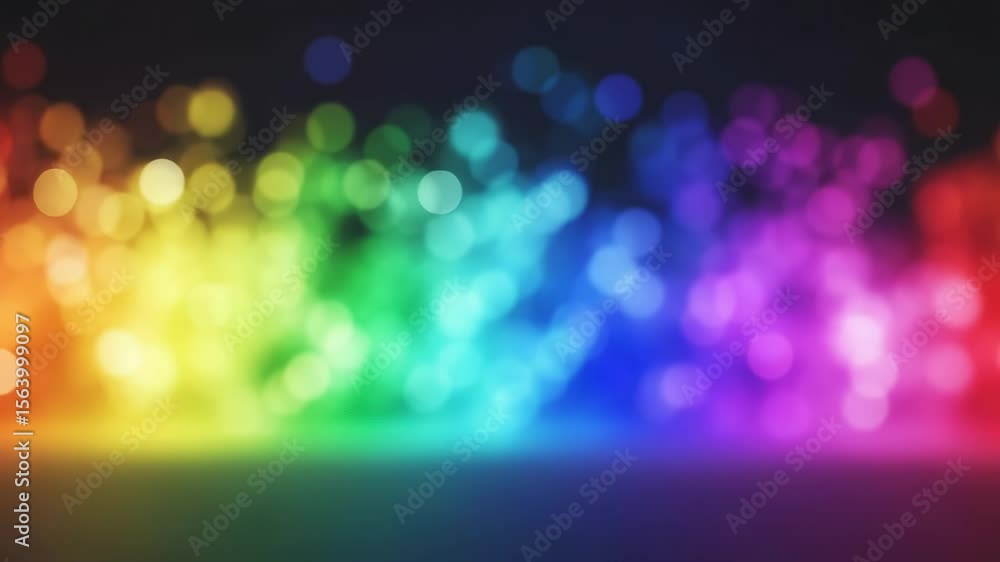 Poster abstract rainbow bokeh background with vibrant colors and soft blurred light effect