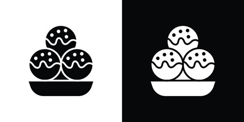 Takoyaki icon Vector Silhouette for graphic and web design collection