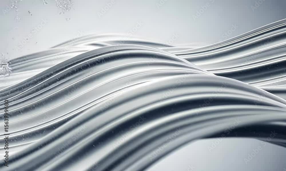 Aufkleber abstract silver waves in motion displaying fluidity on a white background