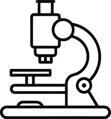 Laboratory Microscope Outline Icon Set