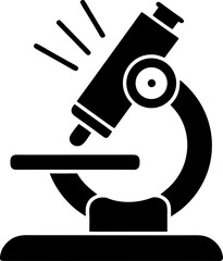 Laboratory Microscope Silhouette Icon Set