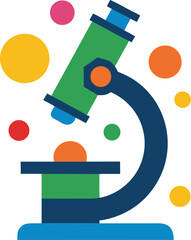 Colorful Laboratory Microscope Vector Icons