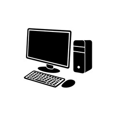 Fototapeta premium clean unique silhouette Desktop computer iconvector illustration