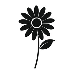 Simple Black Flower Graphic Design Free Image