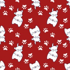 seamless pattern with cats