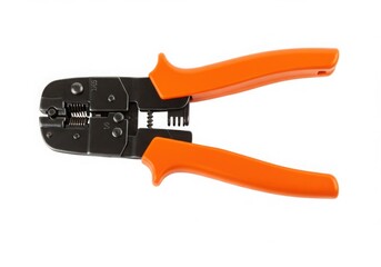 Obraz premium Orange handled wire crimping tool for electrical connections