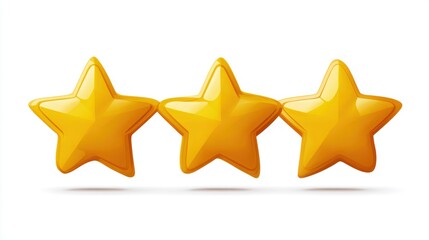 Obraz premium Three Yellow Stars Representing Positive Feedback and Customer Ratings