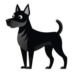 Black Dog Vector Illustration ? Cartoon, Clipart and Line Art Design .eps