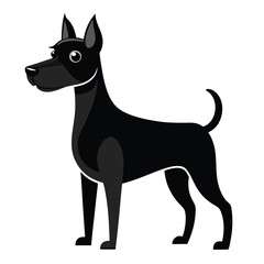 Black Dog Vector Illustration ? Cartoon, Clipart and Line Art Design.eps