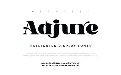 Adjure Modern minimal abstract typefaces. Typography technology, electronics, movie, digital, music, future, creative font logo. vector illustration	