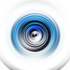 Colorful radial motion effect. Abstract rounded background. Color curves and sphere.