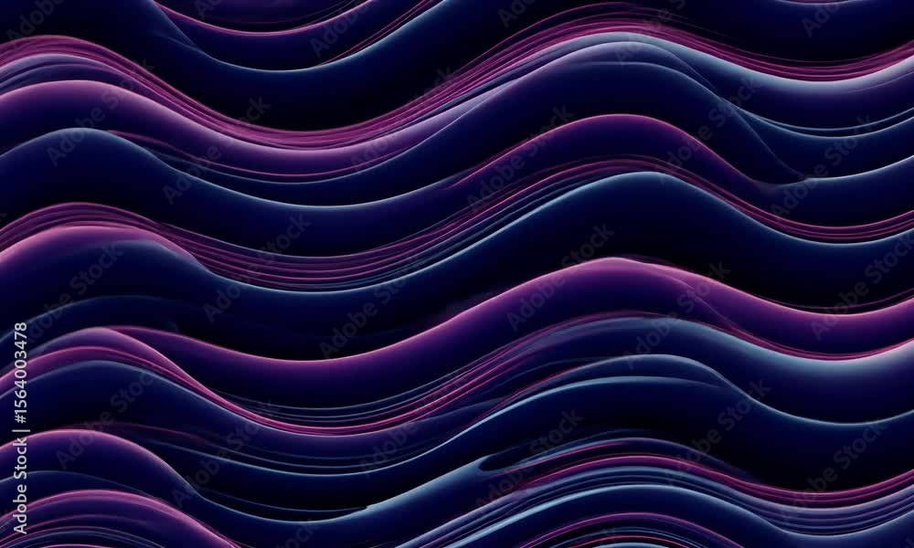 Poster abstract wavy background in deep blue and purple with pink highlights a seamless loop